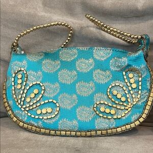 Chic Turquoise and Gold Clutch
